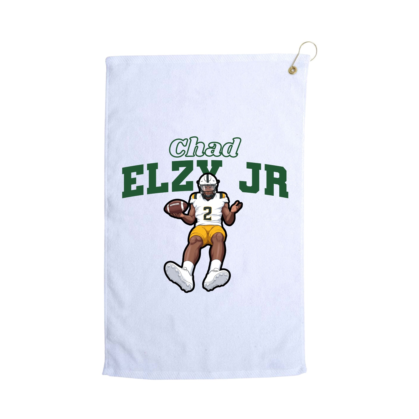Golf Towel — Name Arch in White