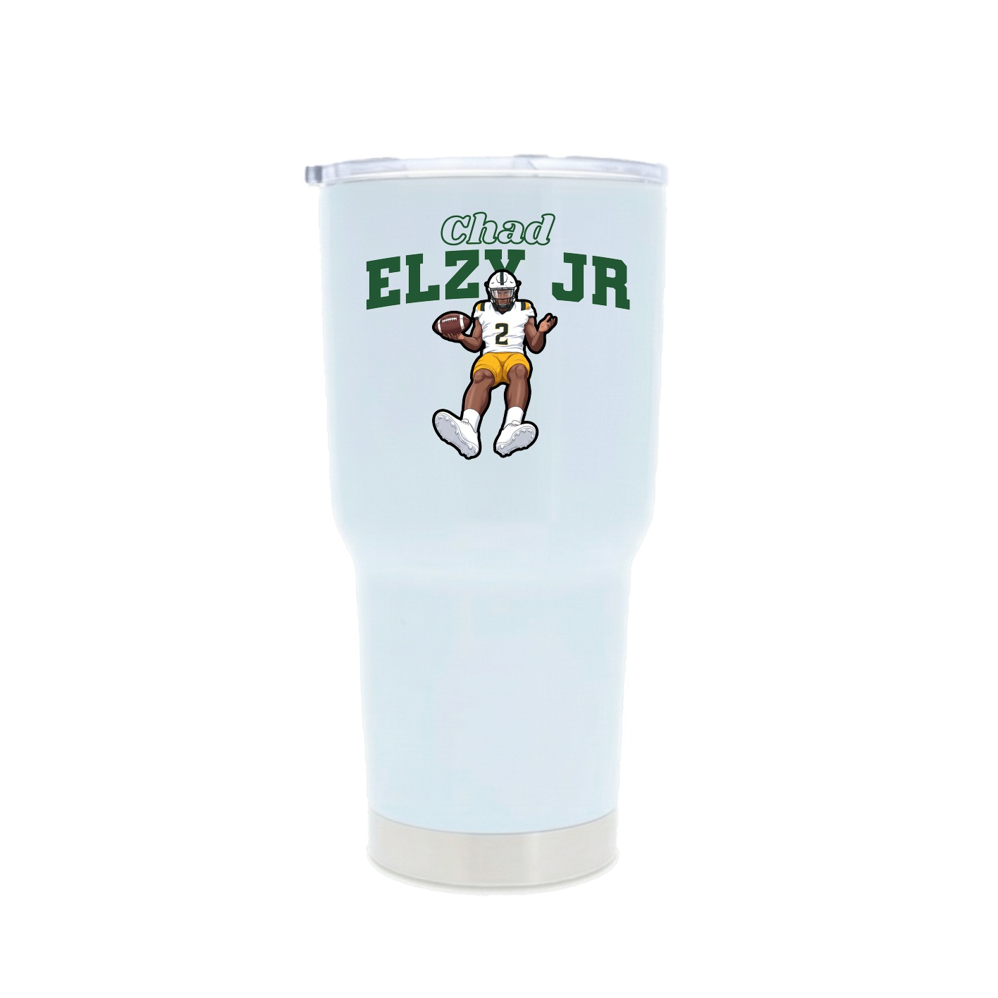 30oz Stainless Steel Tumbler — Name Arch in White