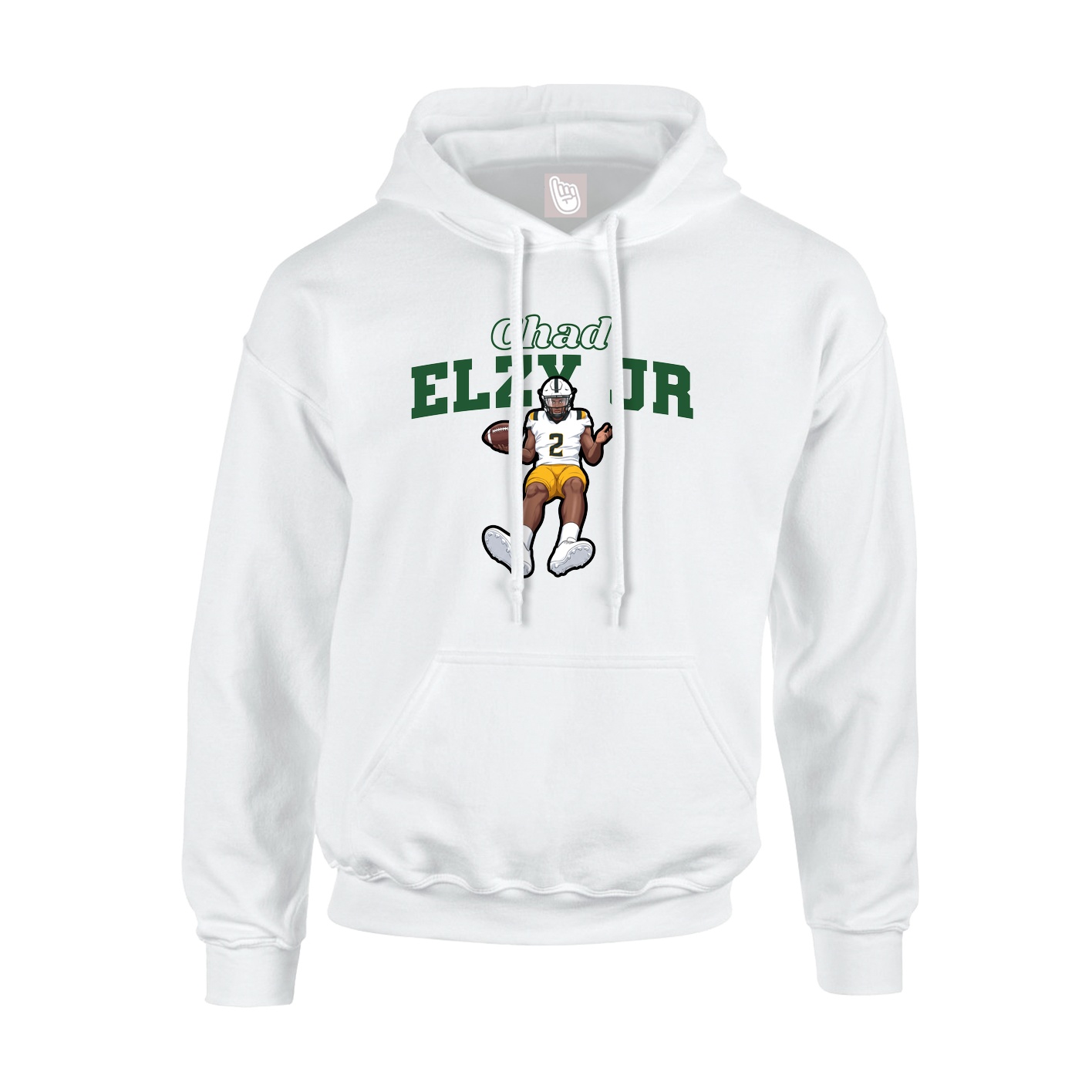 Hoodie — Name Arch in White