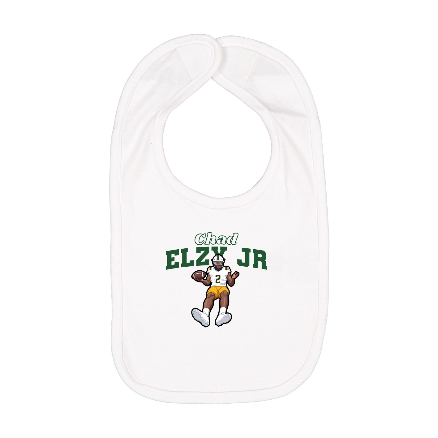 Infant Bib — Name Arch in White
