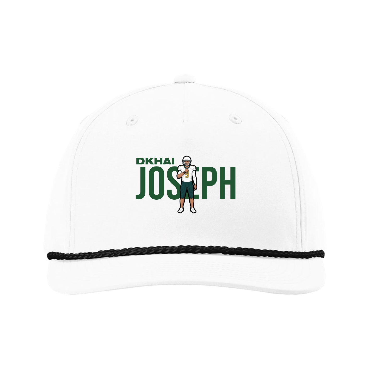Five-Panel Classic Rope Cap — Player Name in White