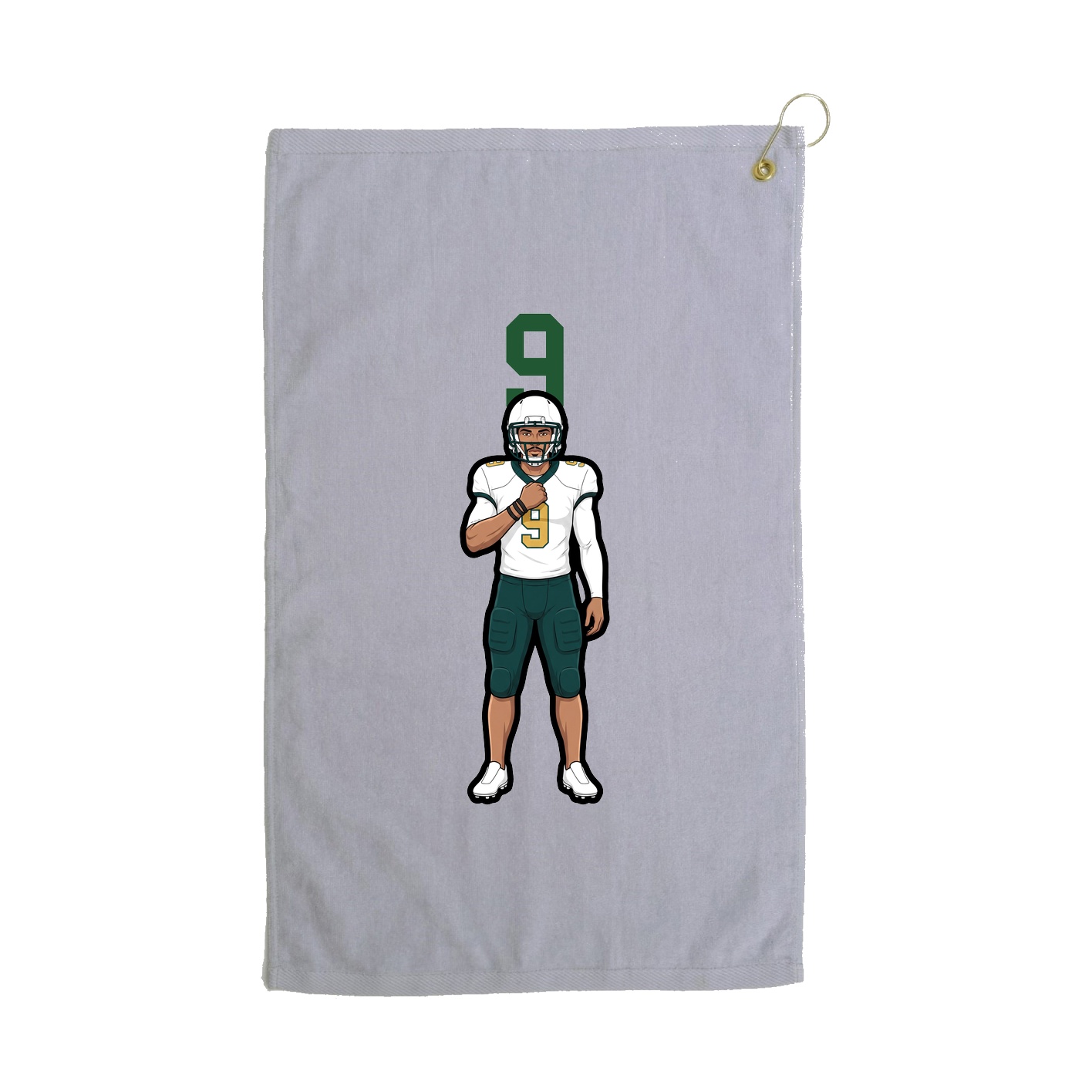 Golf Towel — Number Top in Grey