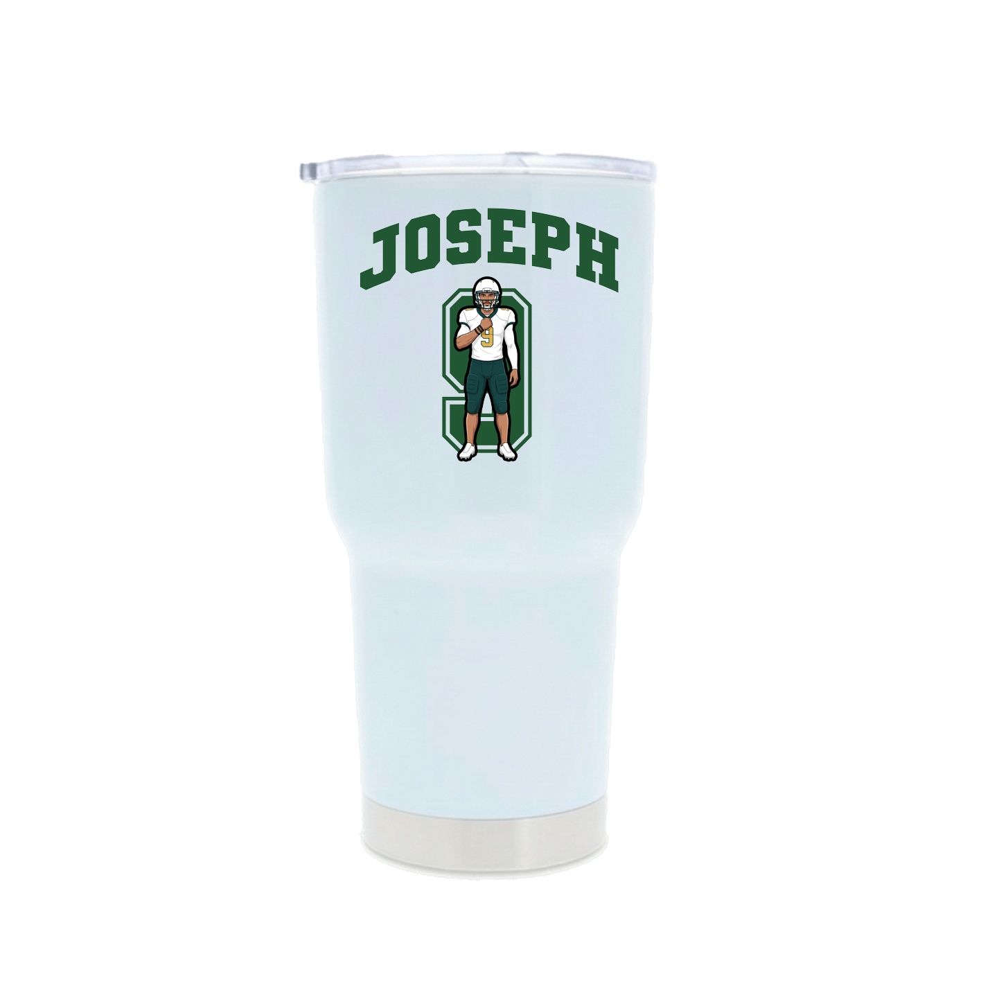 30oz Stainless Steel Tumbler — Number in White
