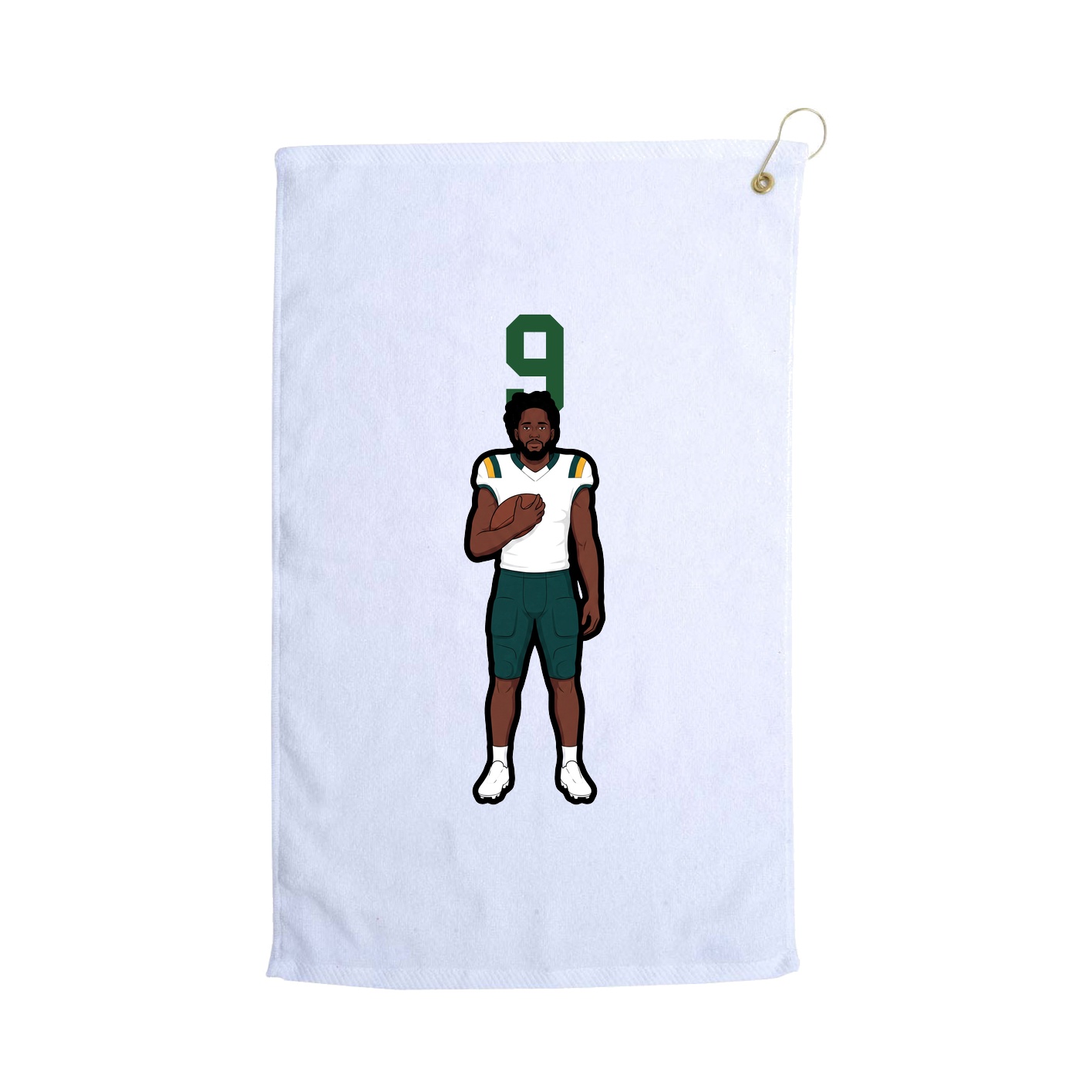 Golf Towel — Number Top in White