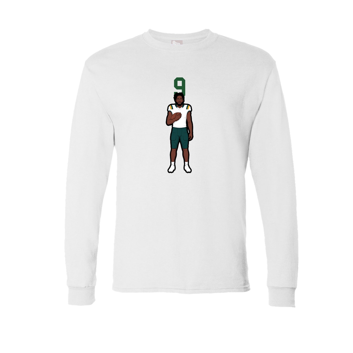 Long Sleeve Tee — Number Top in White