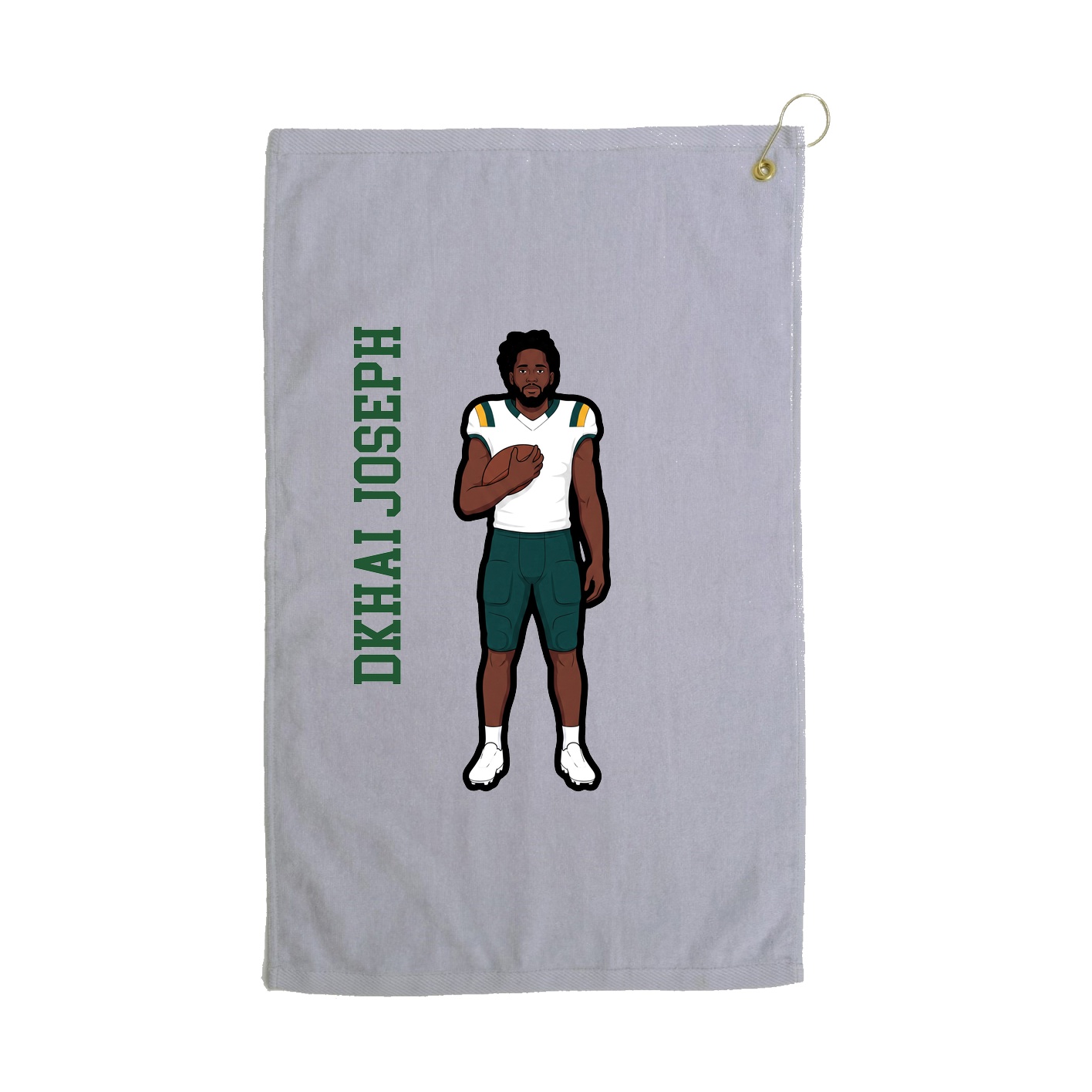 Golf Towel — Name Vertical in Grey