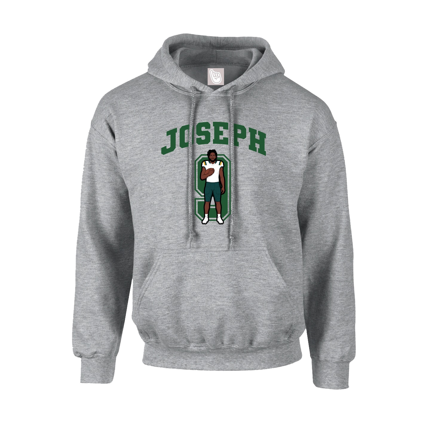 Youth Hoodie — Number in Grey