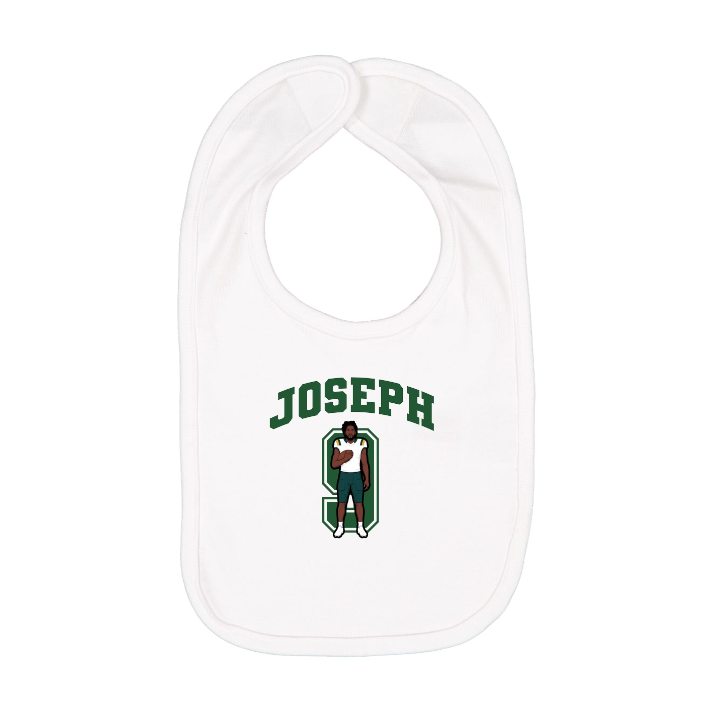 Infant Bib — Number in White