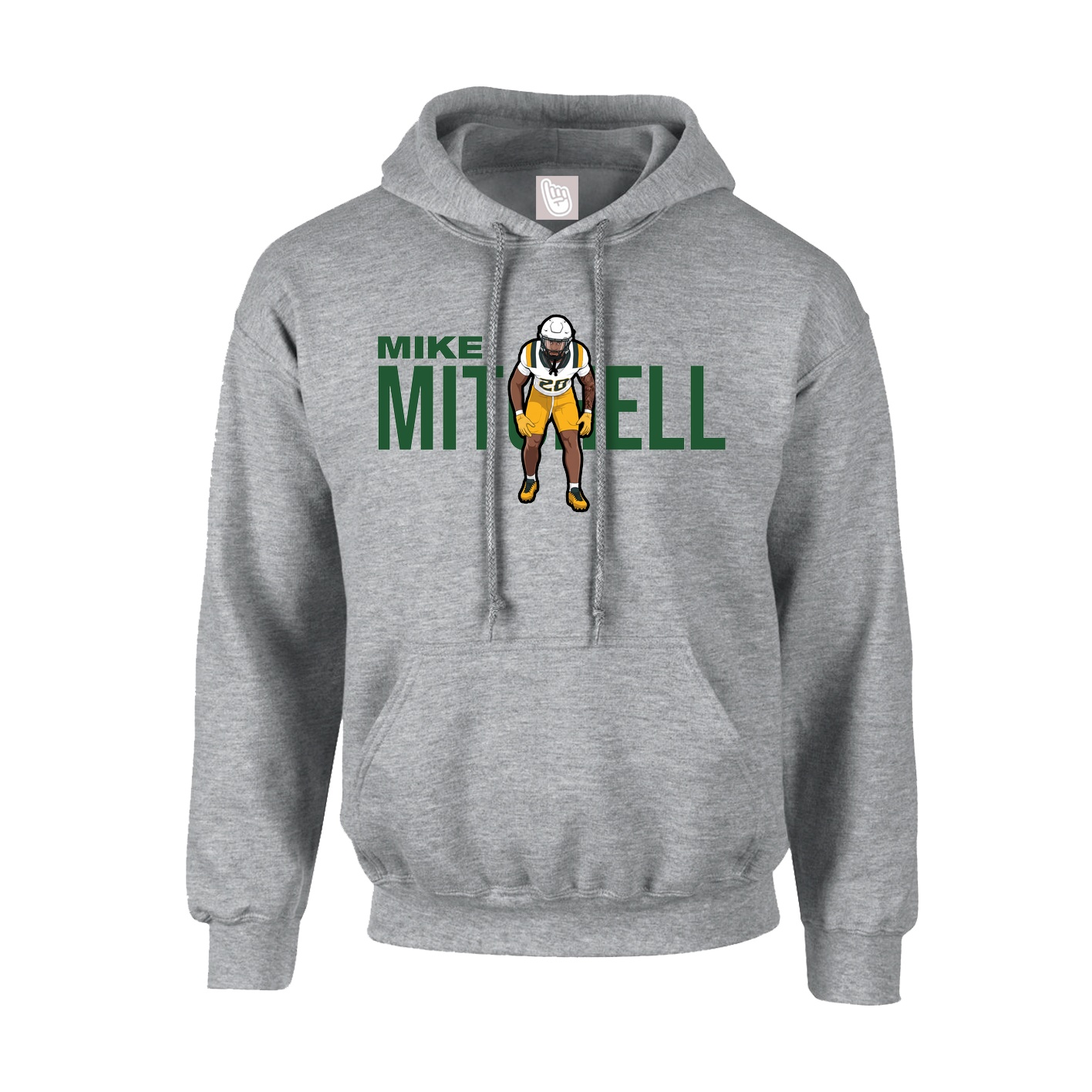 Hoodie — Player Name in Grey