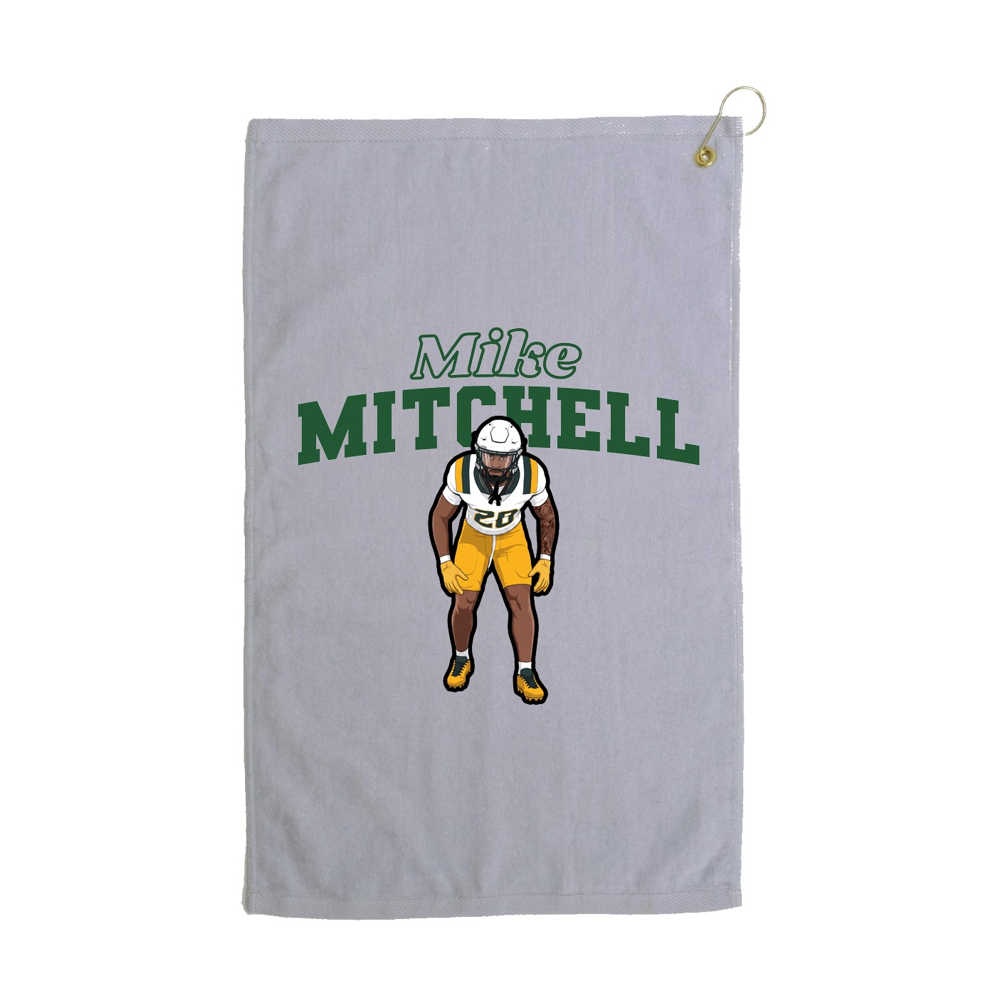 Golf Towel — Name Arch in Grey