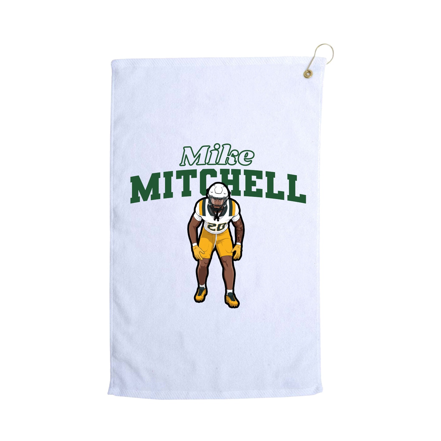 Golf Towel — Name Arch in White