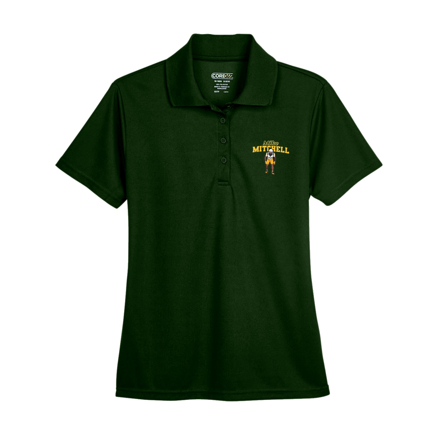 Womens Performance Polo — Name Arch in Green