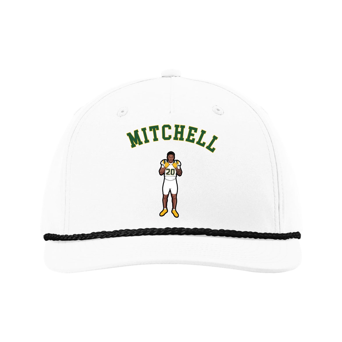Five-Panel Classic Rope Cap — Shirsey Arch in White