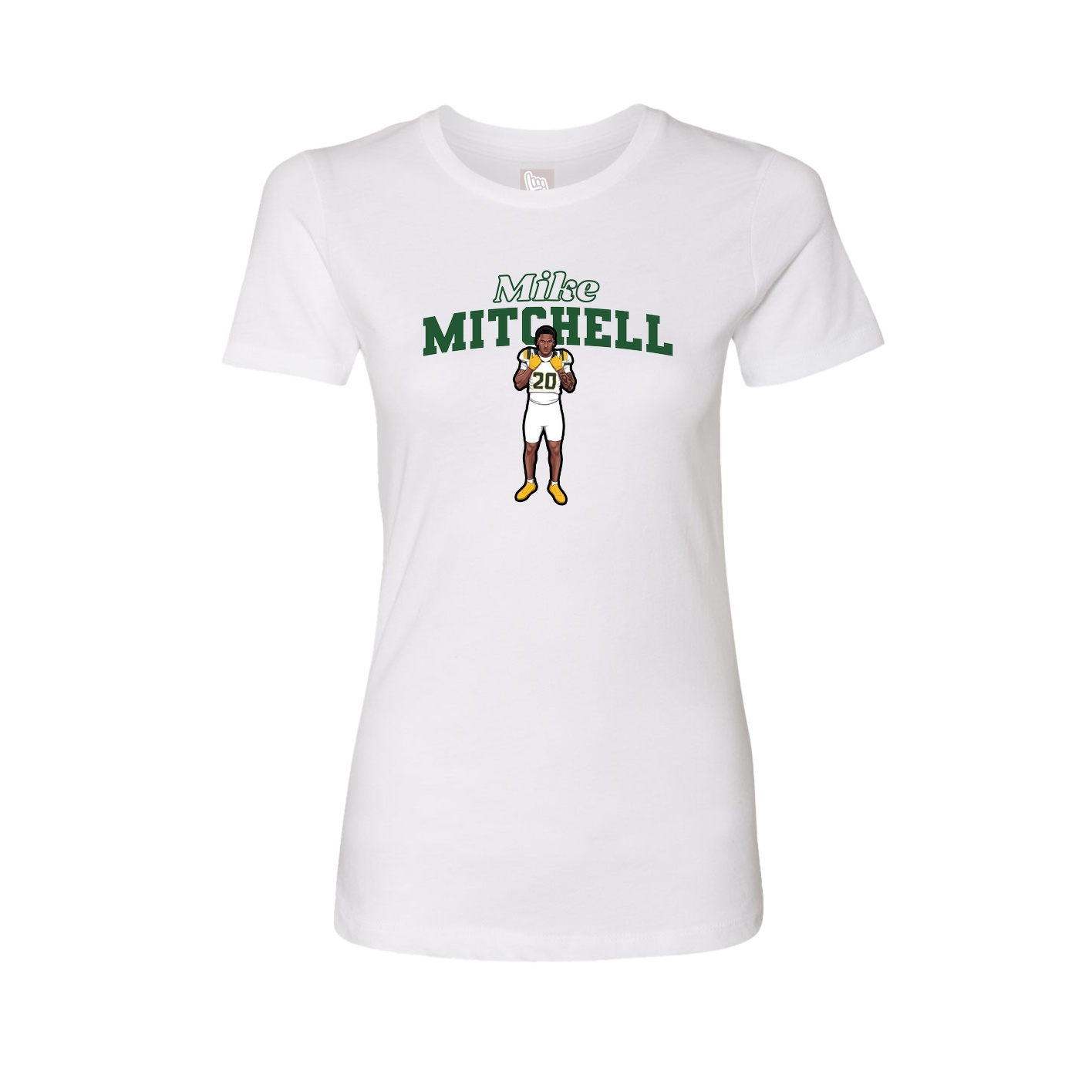 Womens Tee — Name Arch in White