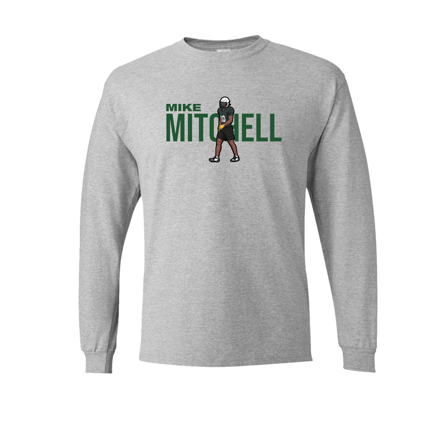 Long Sleeve Tee — Player Name in Grey