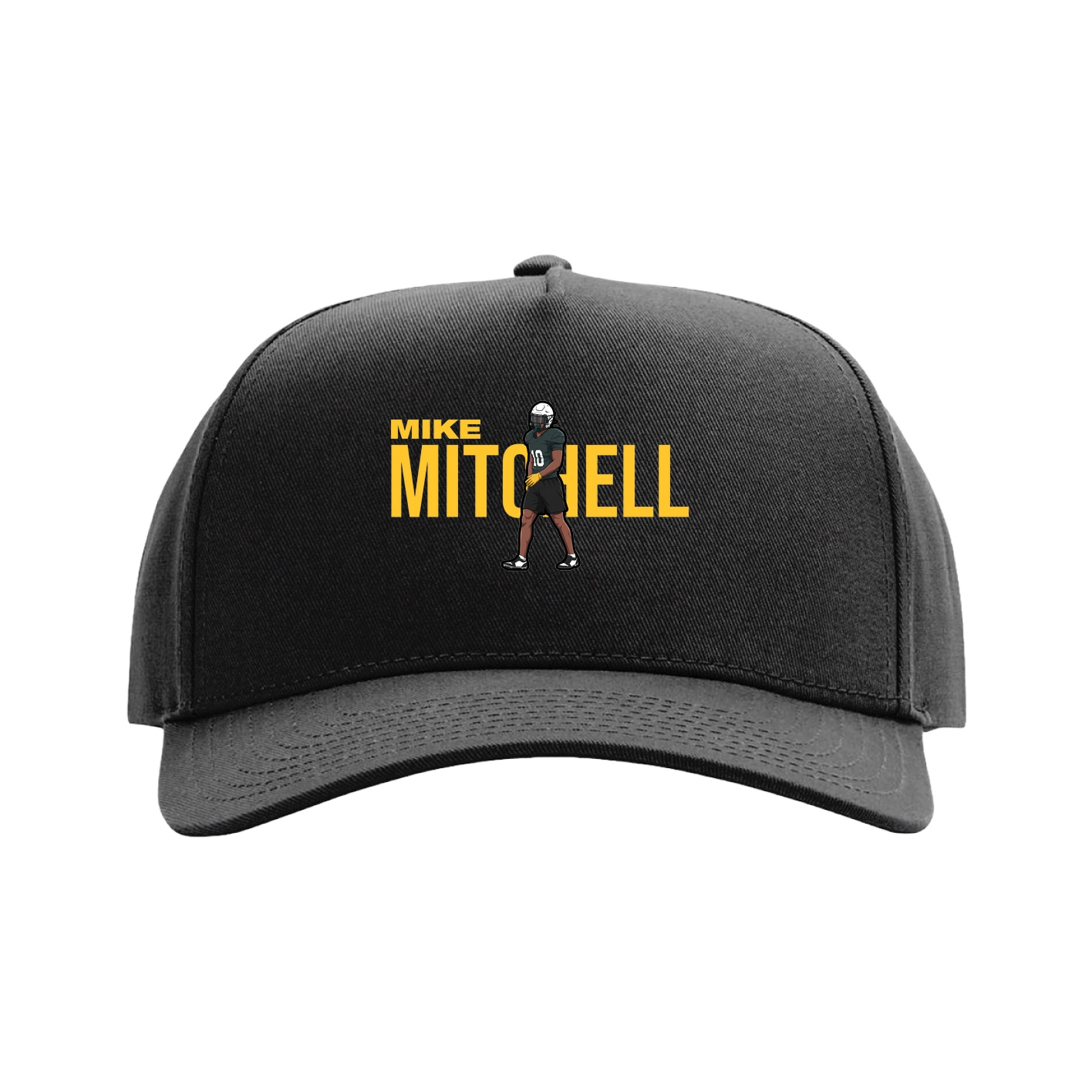 Full Fabric Five-Panel Champ Cap — Player Name in Black