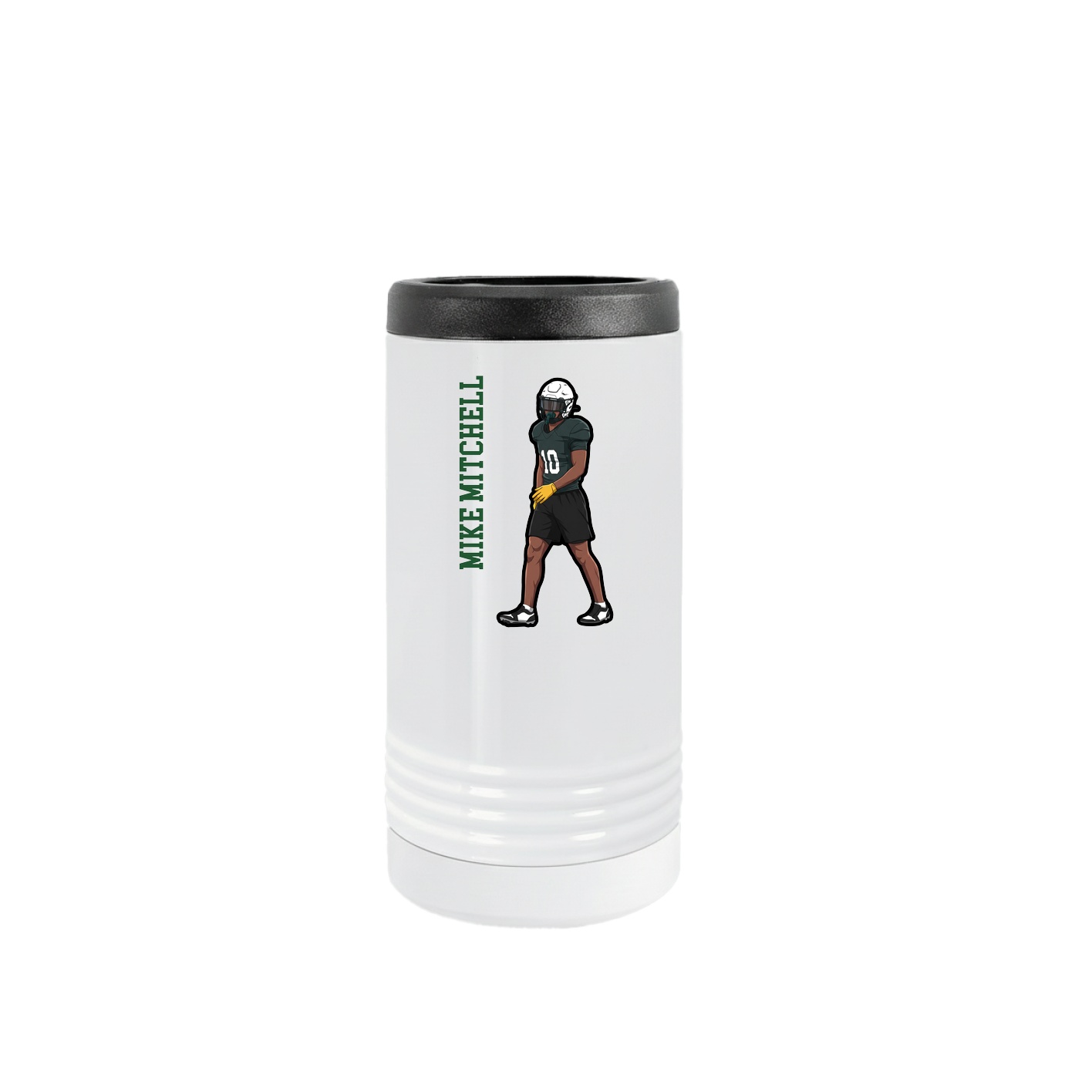 Slim Beverage Holder — Name Vertical in White