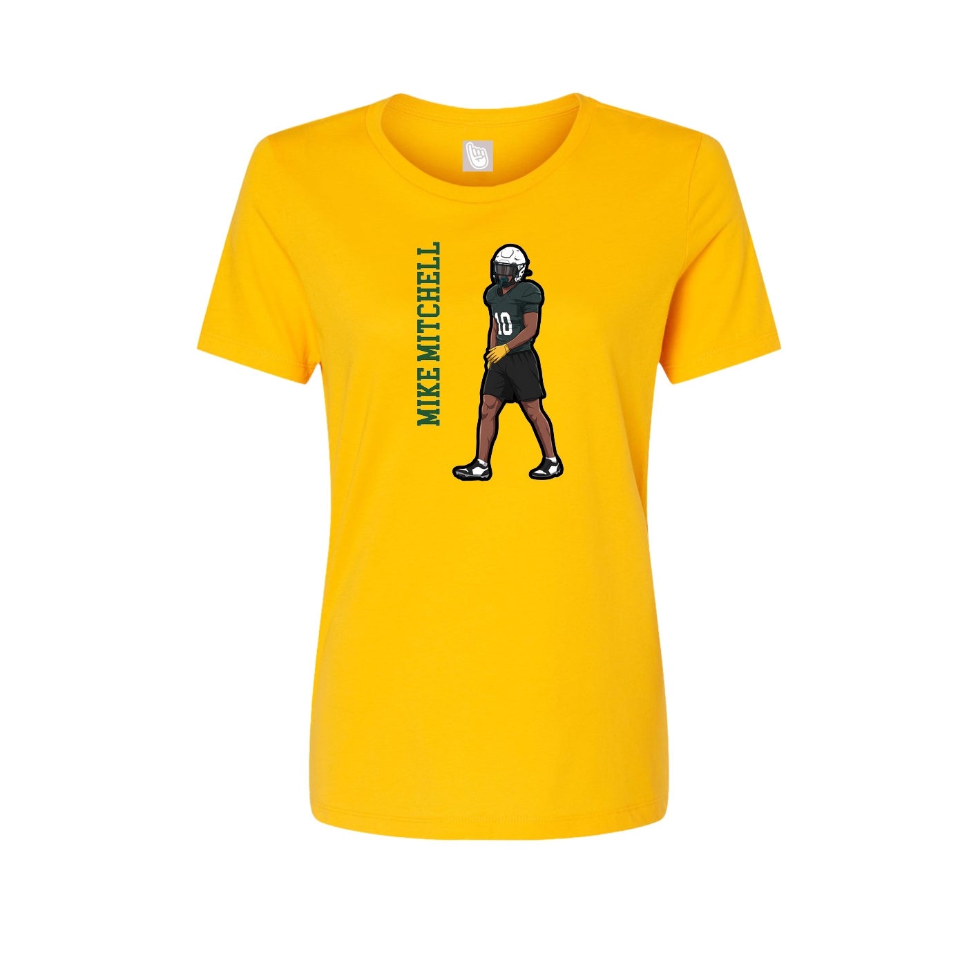 Womens Tee — Name Vertical in Gold