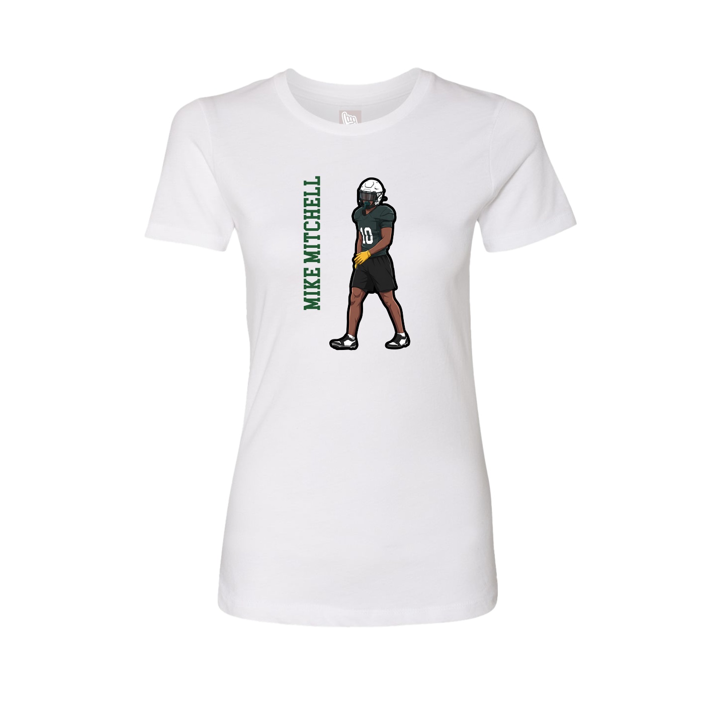 Womens Tee — Name Vertical in White