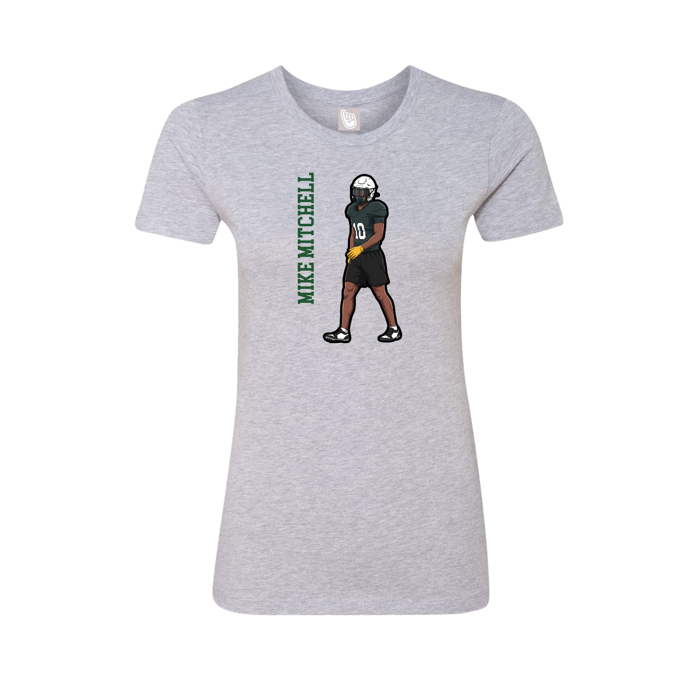 Womens Tee — Name Vertical in Grey