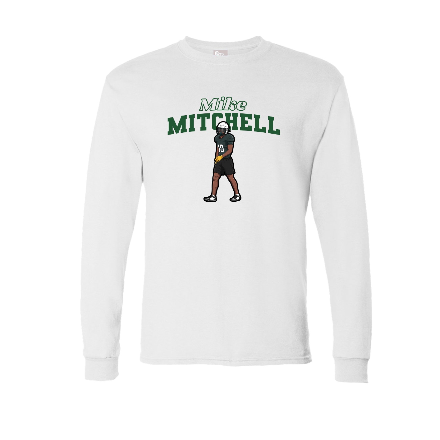 Long Sleeve Tee — Name Arch in White