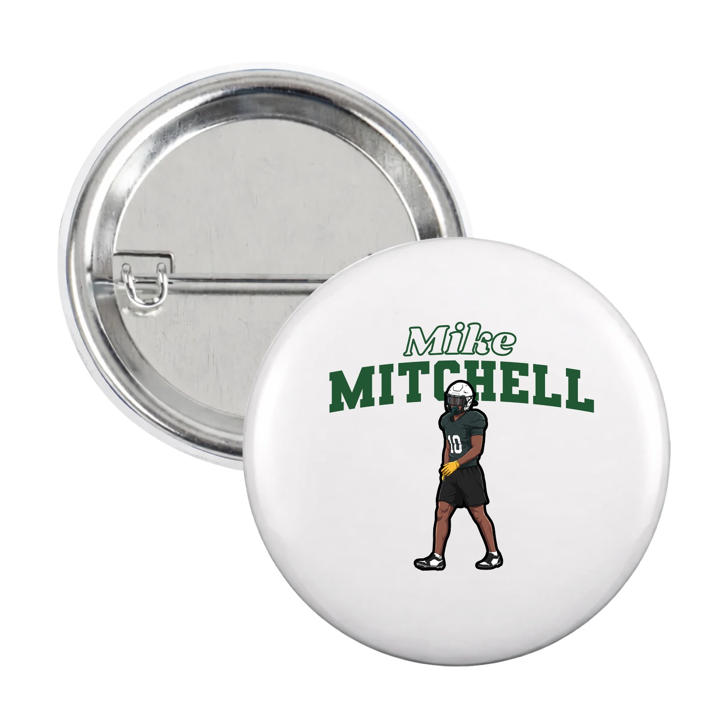 Game Day Button — Name Arch in White