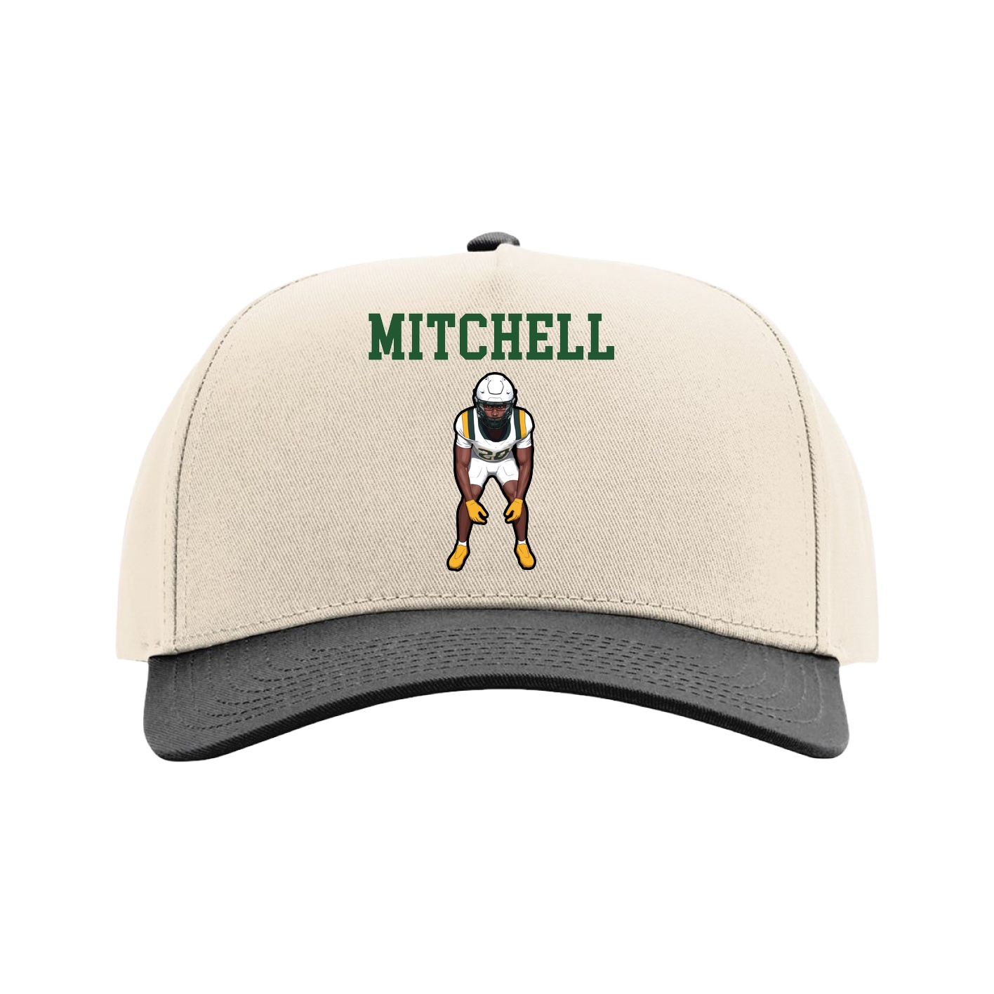 Full Fabric Five-Panel Champ Cap — Shirsey in Cream/Black