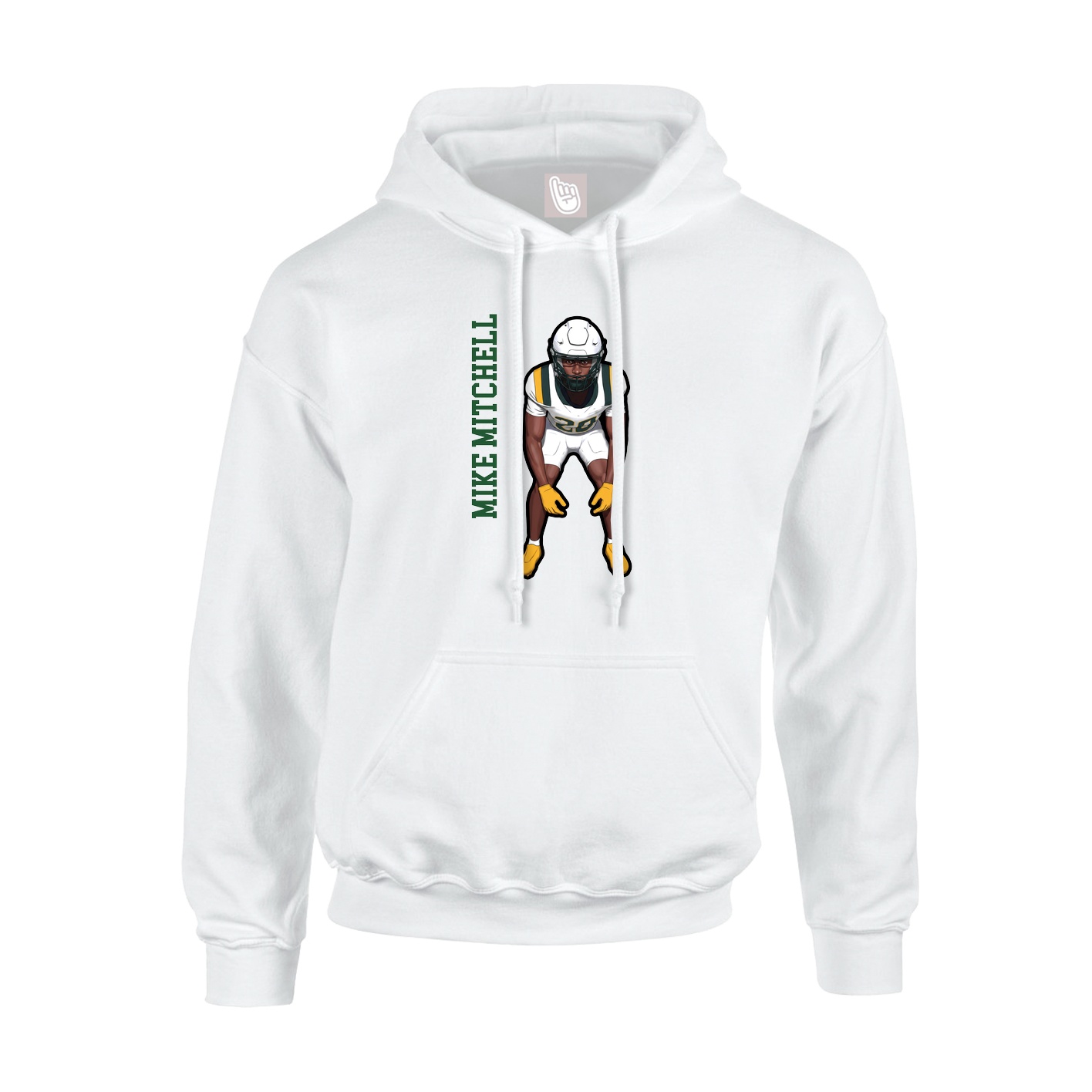 Youth Hoodie — Name Vertical in White