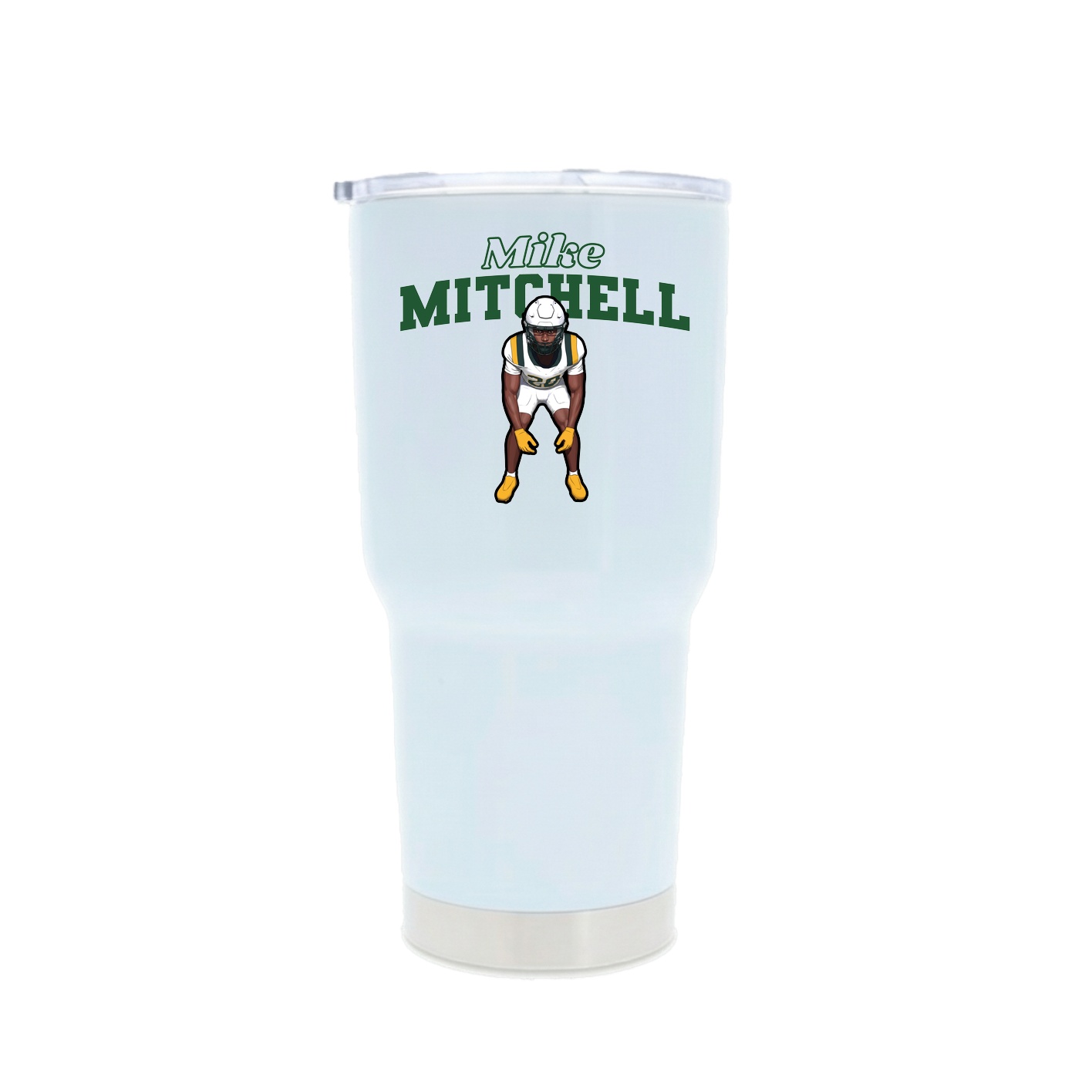 30oz Stainless Steel Tumbler — Name Arch in White