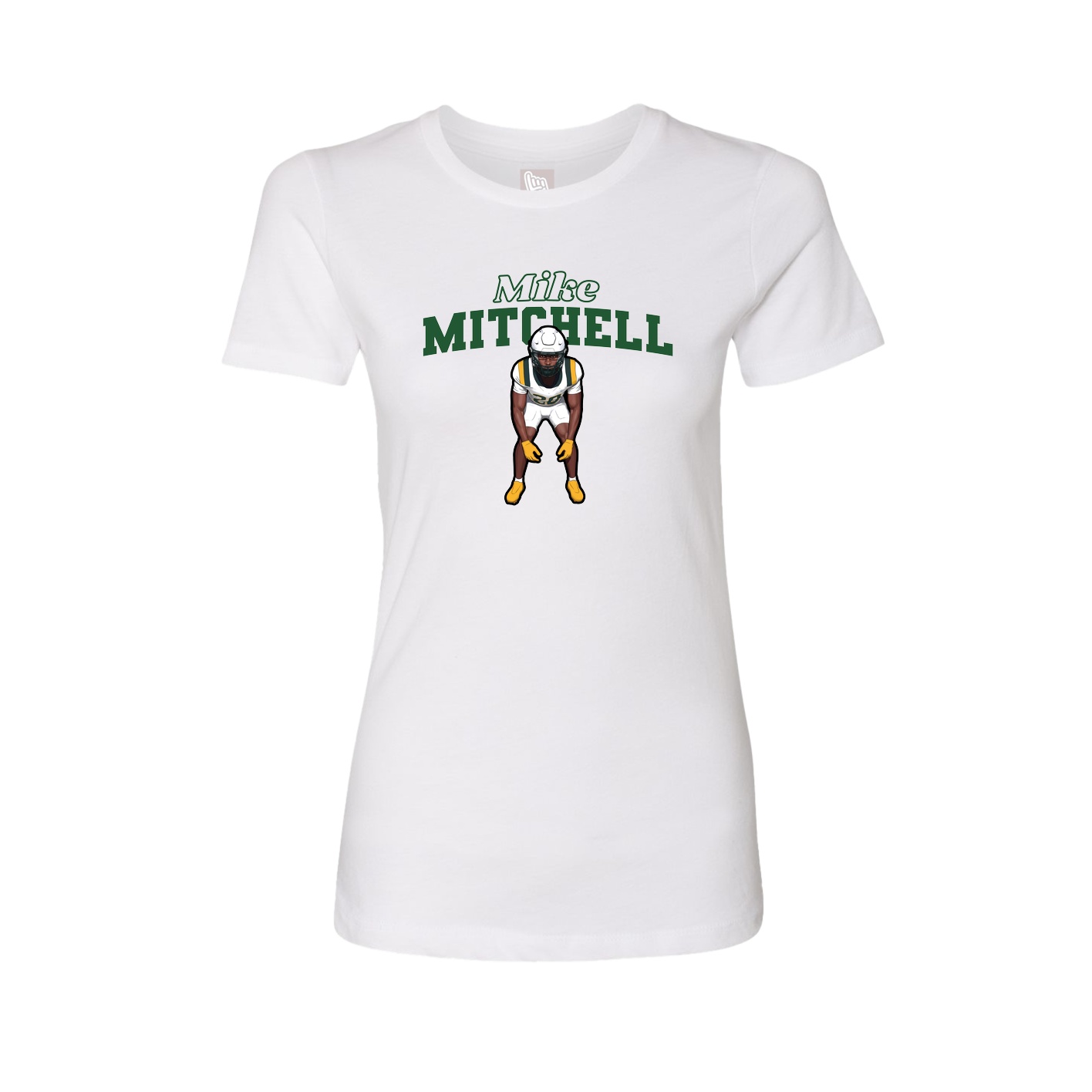 Womens Tee — Name Arch in White