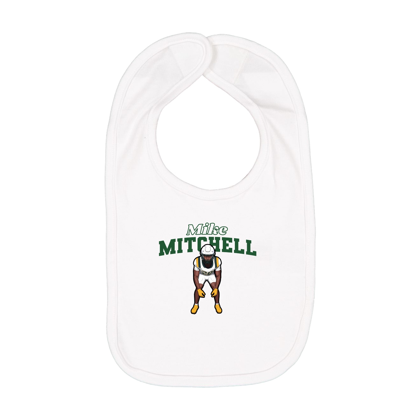 Infant Bib — Name Arch in White