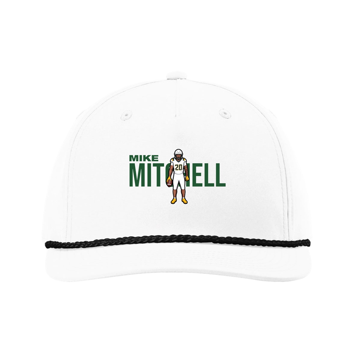 Five-Panel Classic Rope Cap — Player Name in White