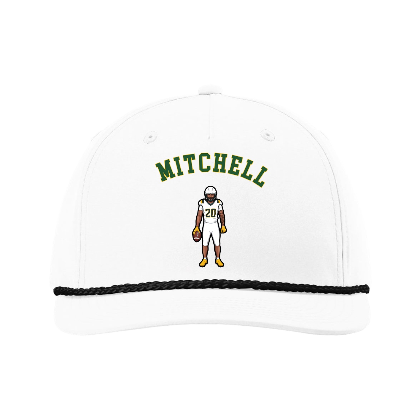 Five-Panel Classic Rope Cap — Shirsey Arch in White