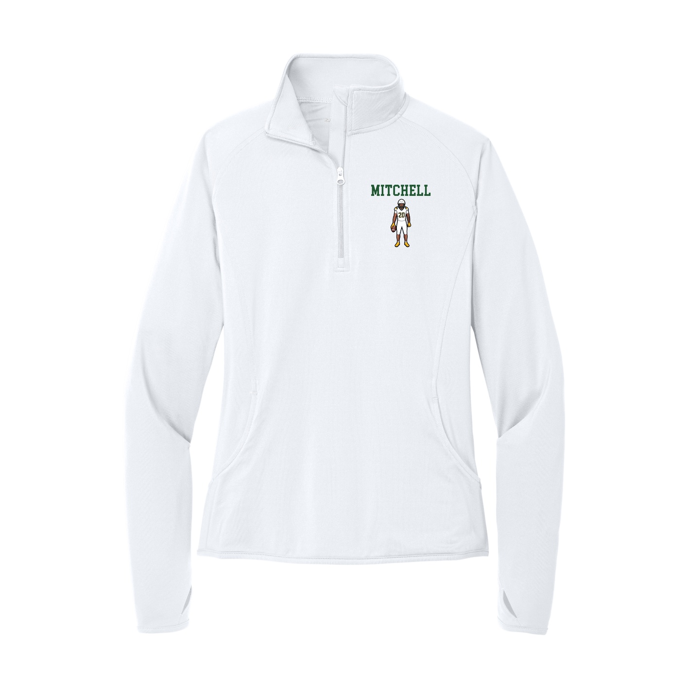 Women's Q-Zip Pullover — Shirsey in White