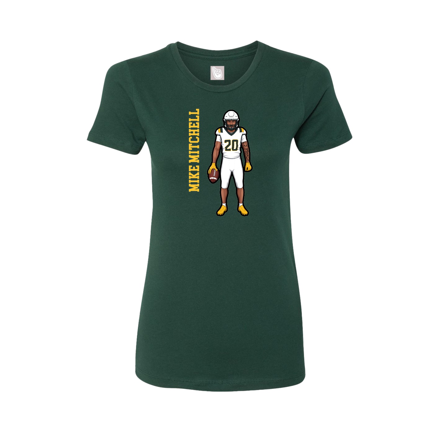 Womens Tee — Name Vertical in Green