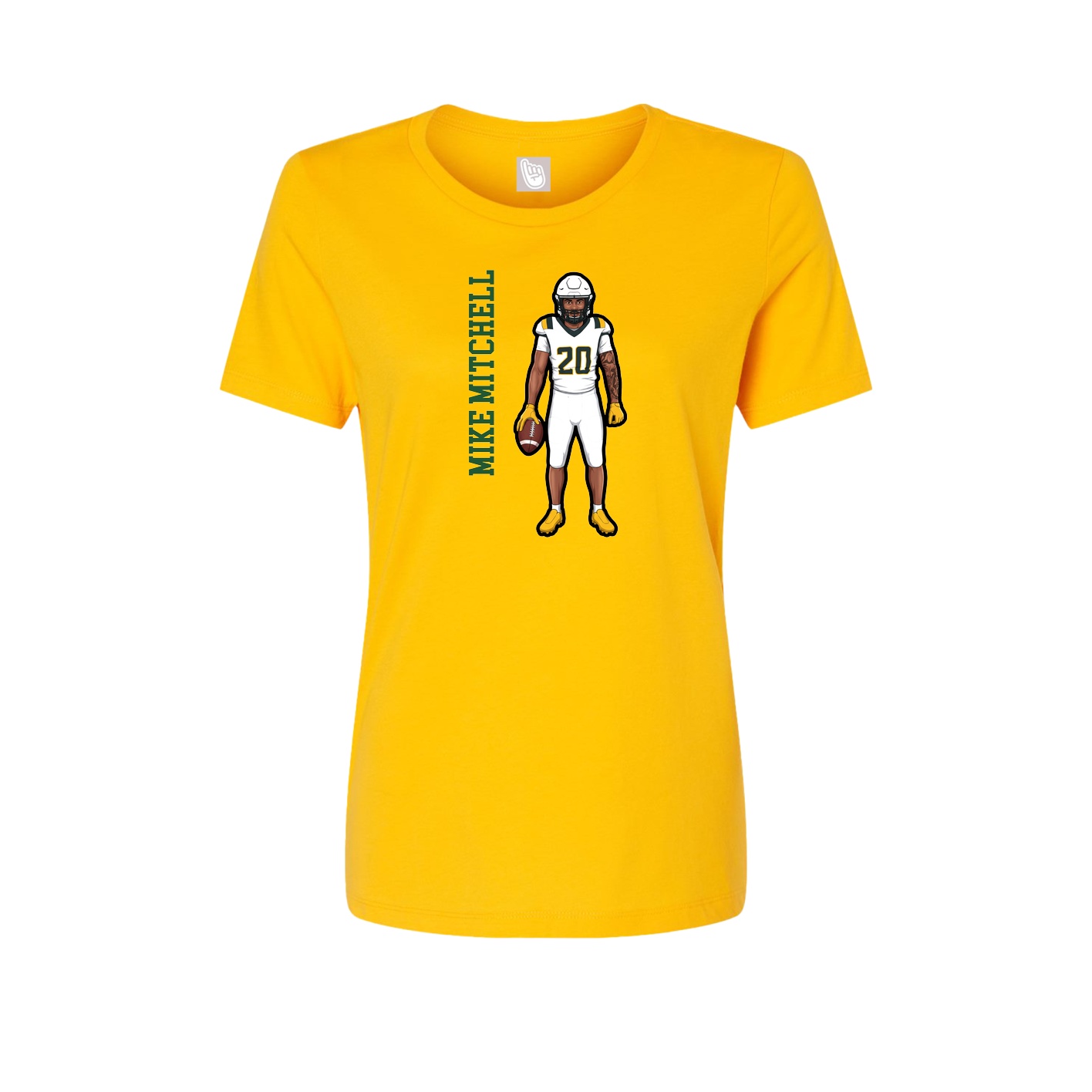 Womens Tee — Name Vertical in Gold