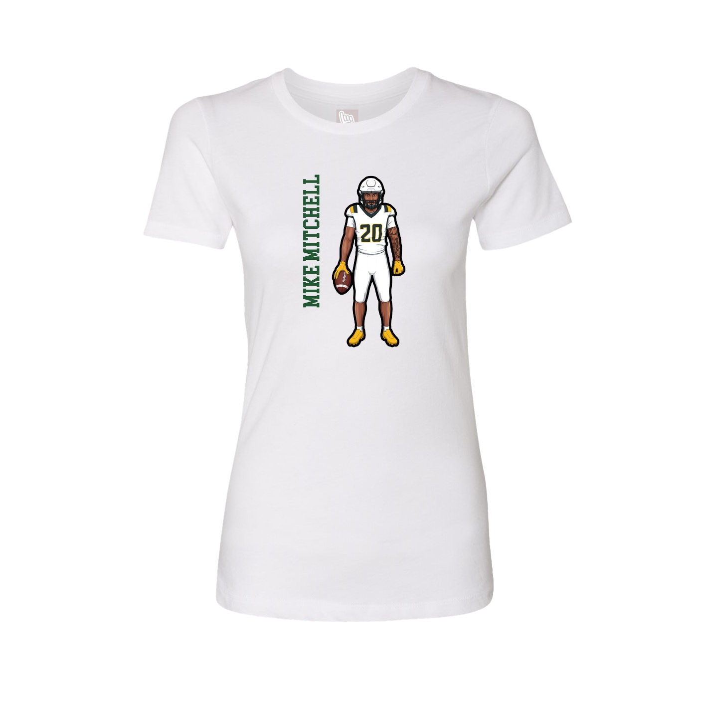 Womens Tee — Name Vertical in White