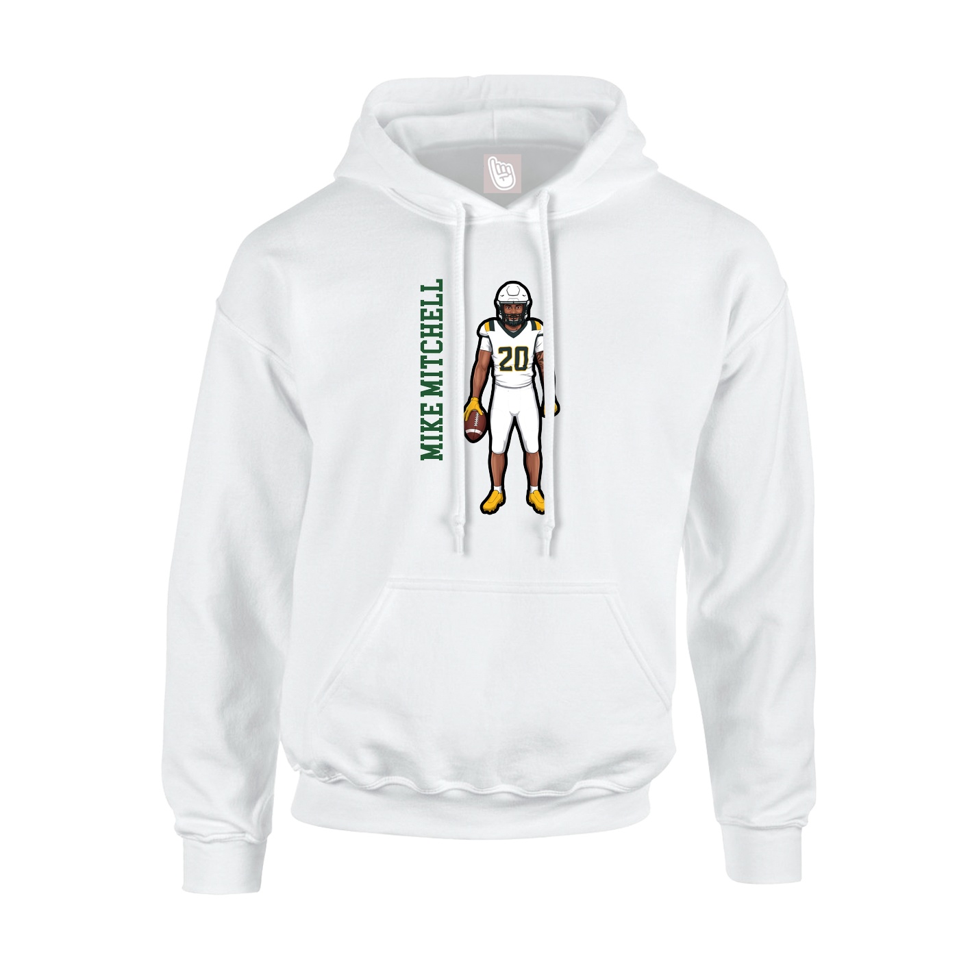 Youth Hoodie — Name Vertical in White