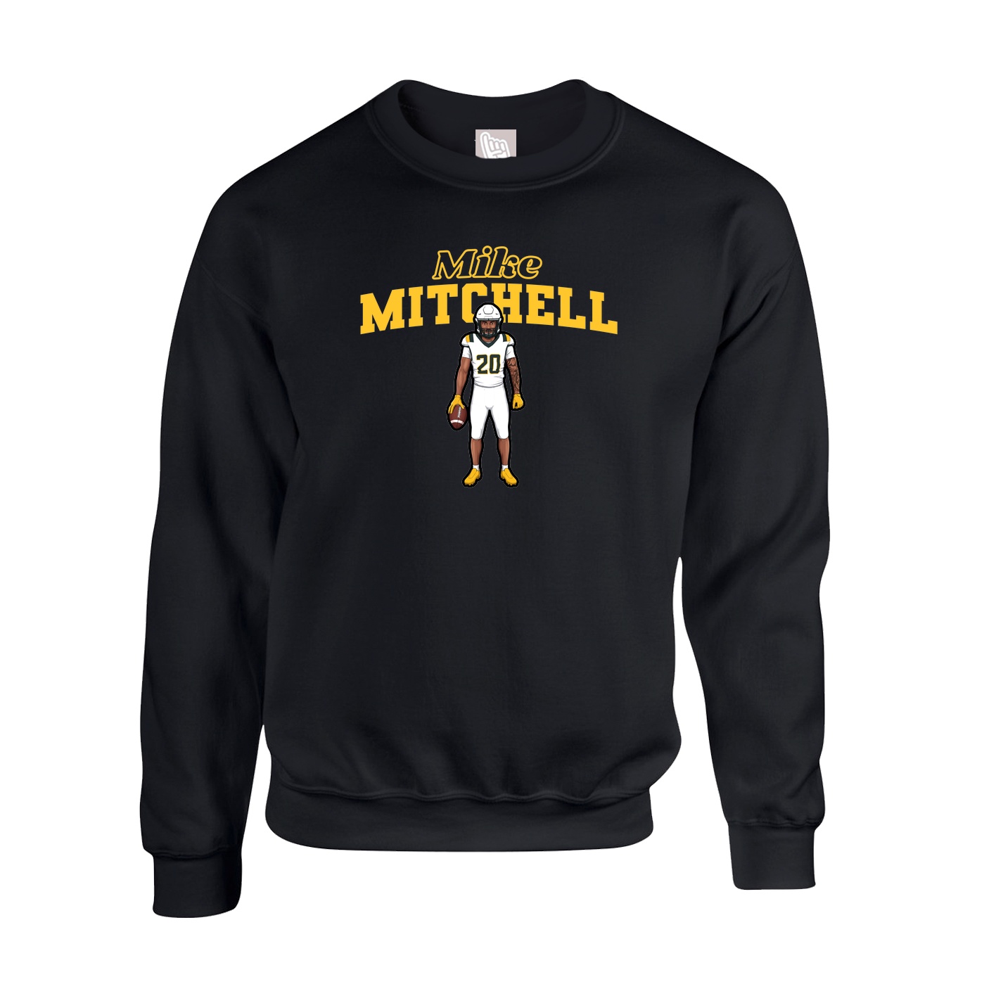 Fleece Crew — Name Arch in Black