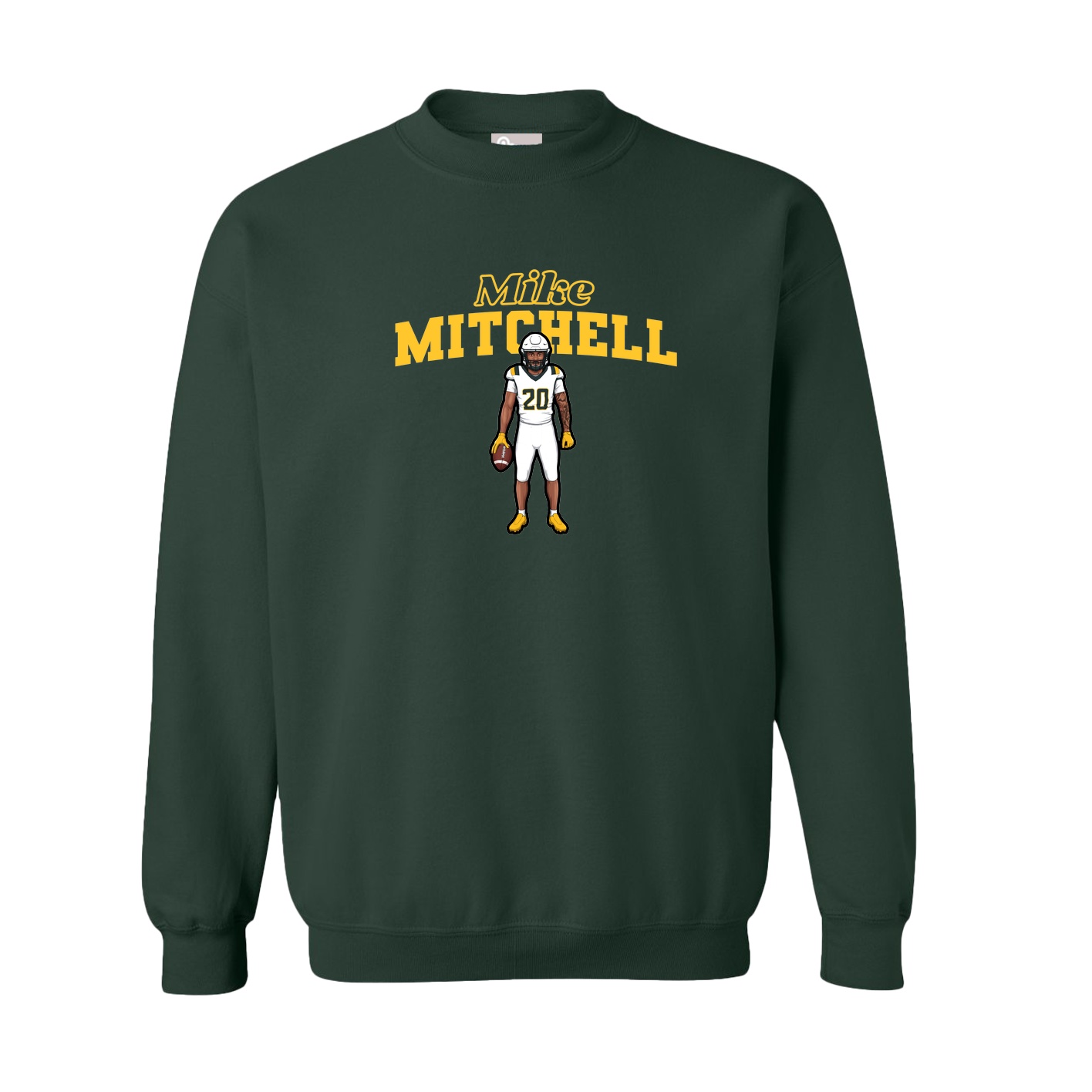 Fleece Crew — Name Arch in Green