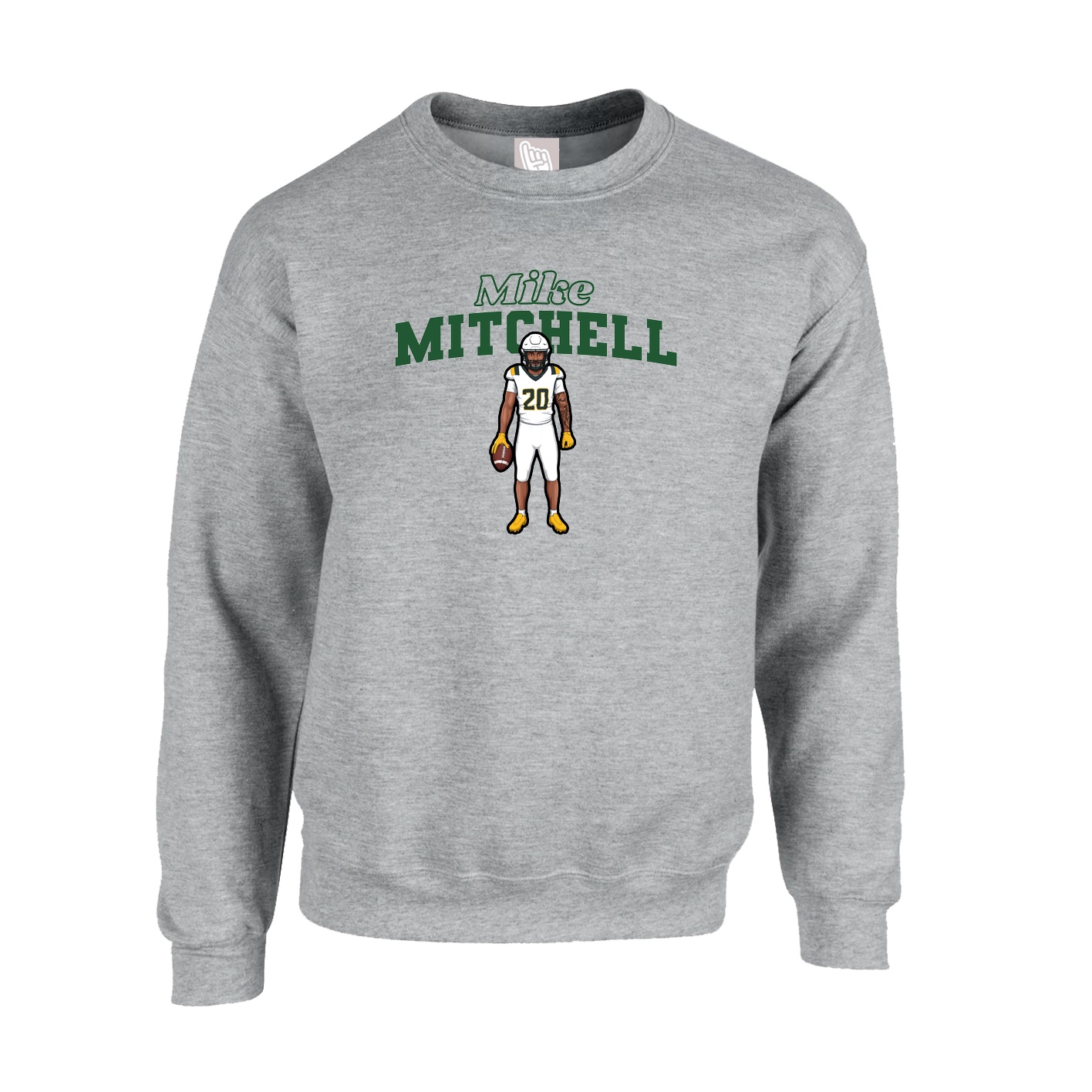 Fleece Crew — Name Arch in Grey