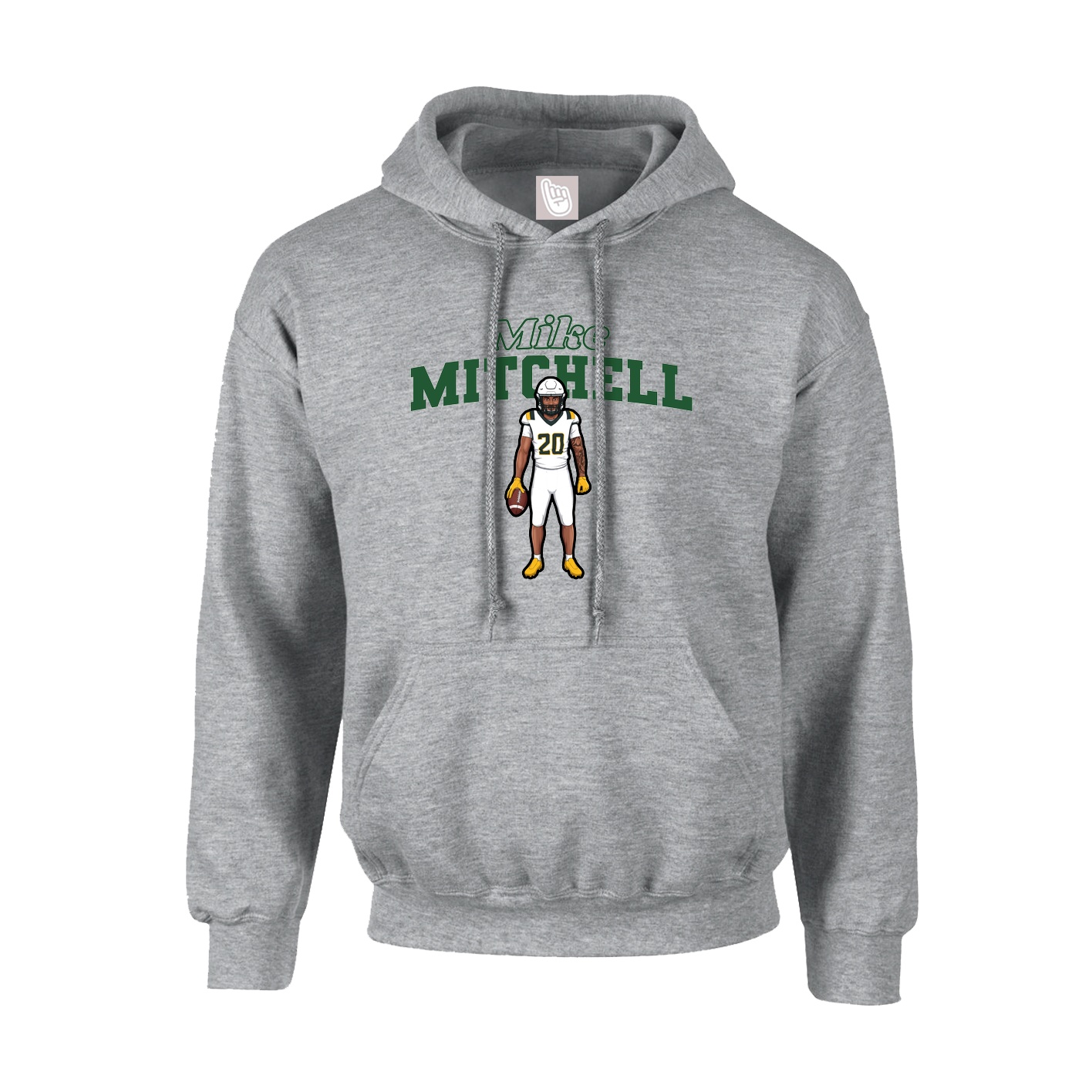Youth Hoodie — Name Arch in Grey