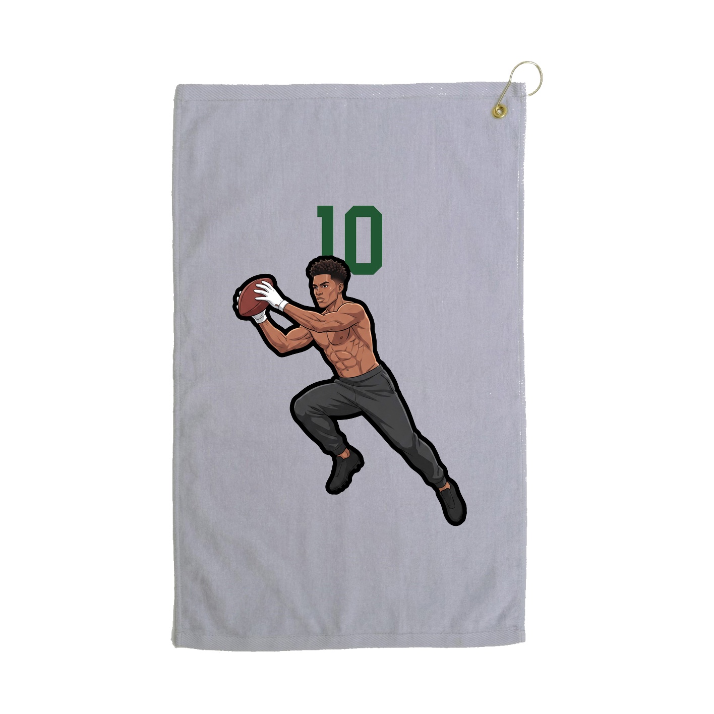 Golf Towel — Number Top in Grey