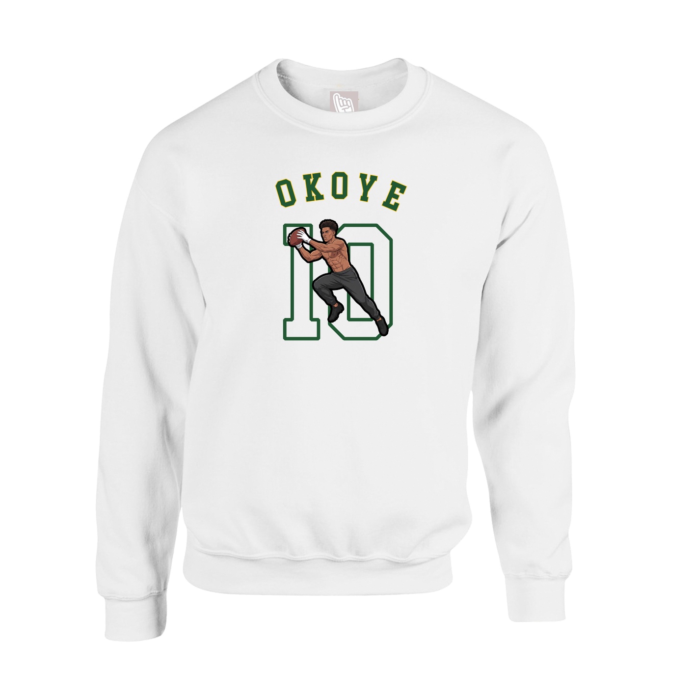 Fleece Crew — Shirsey Arch in White
