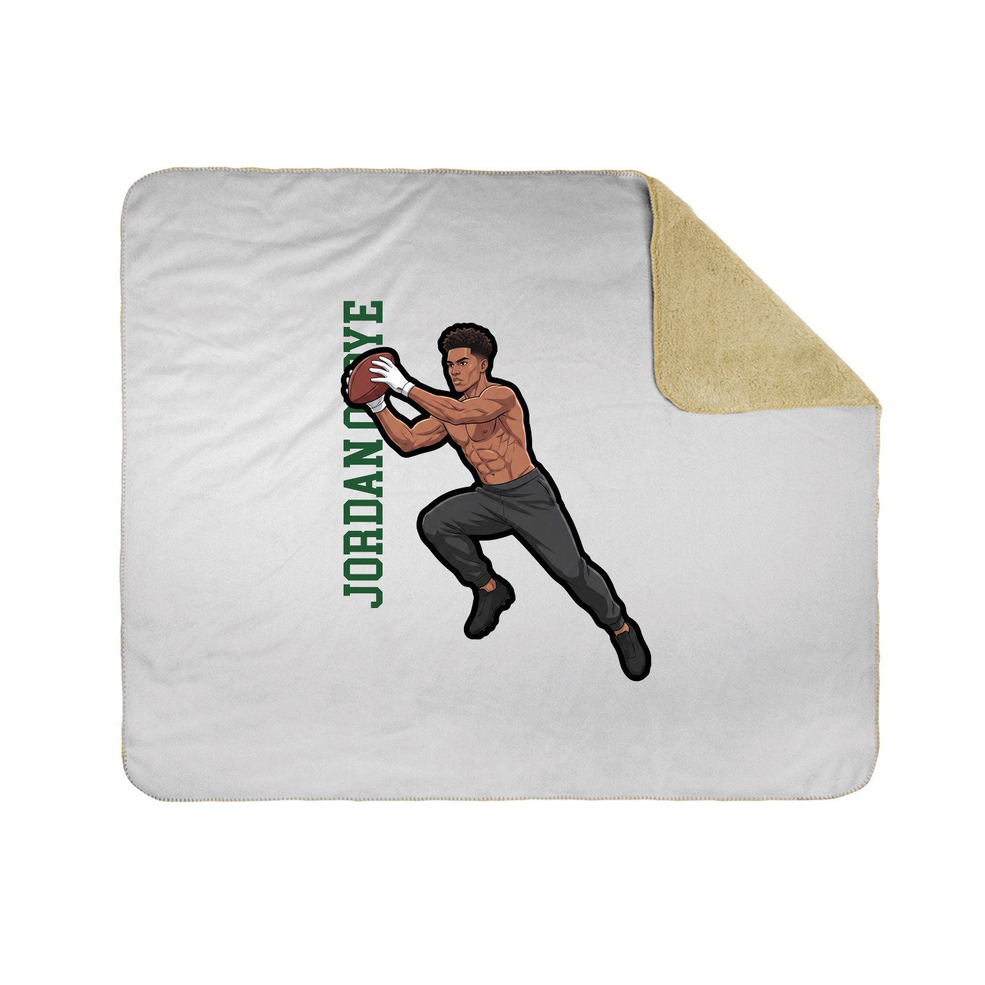 Throw Blanket — Name Vertical in White
