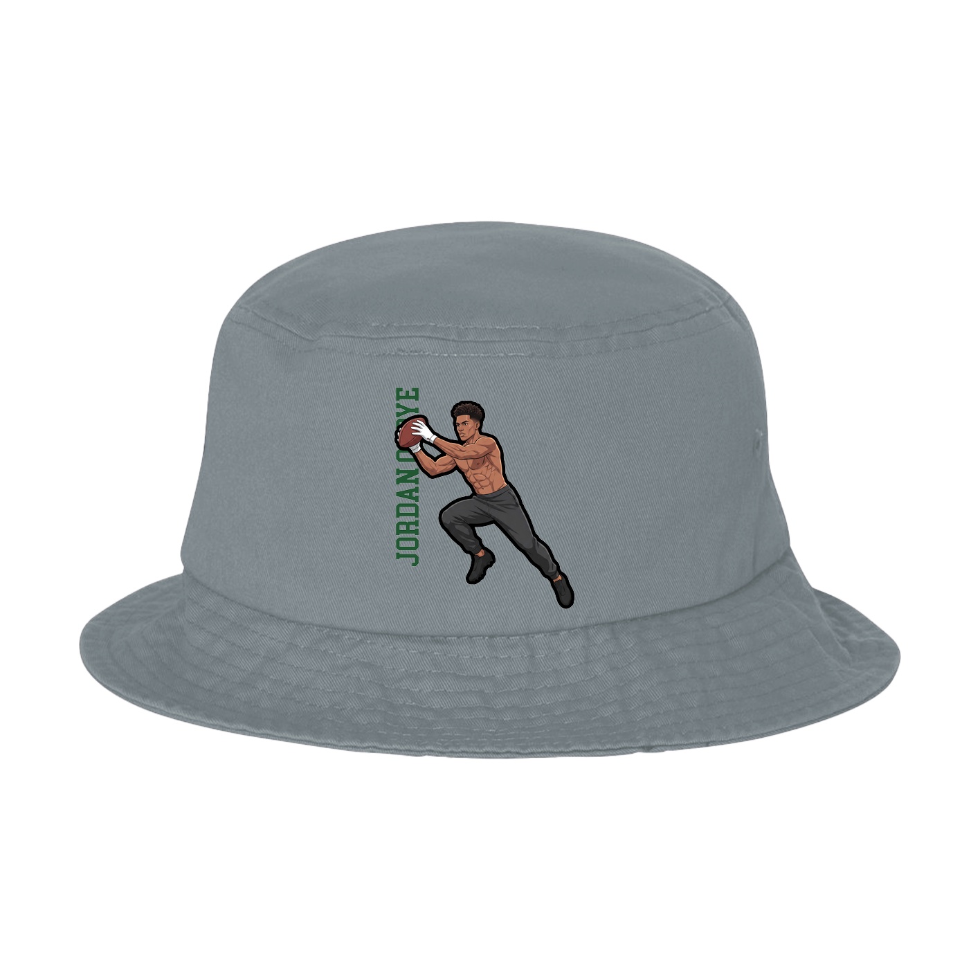 Bucket Cap — Name Vertical in Grey