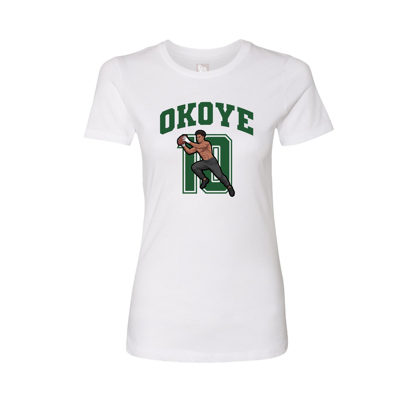 Fitted Women's Tee — Number in White