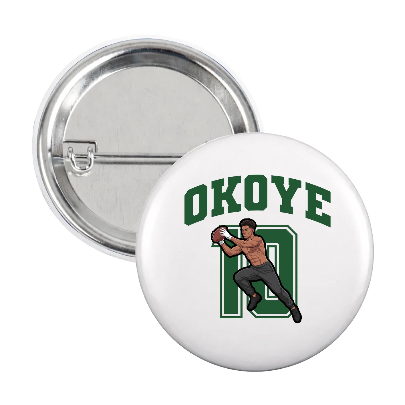 Game Day Button — Number in White