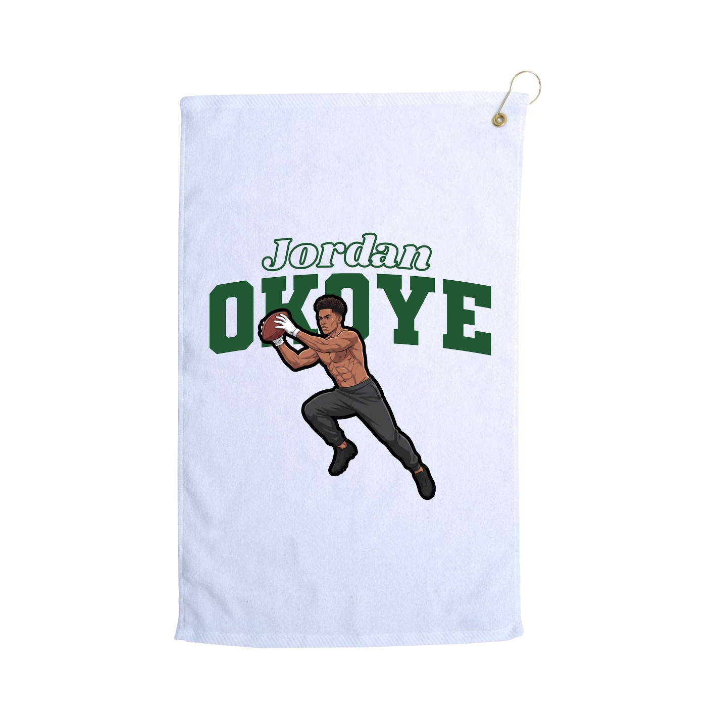 Golf Towel — Name Arch in White