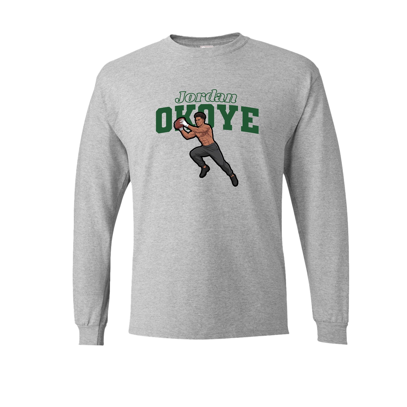 Long Sleeve Tee — Name Arch in Grey